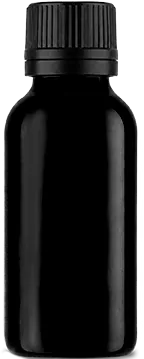 Frasco negro sin marca que representa las cápsulas de un solo extracto de saw palmetto